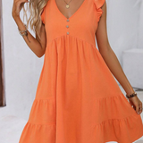 Vestidos mujer  Vestidos elegantes  Vestidos de moda  Vestidos cortos,  Vestidos casuales,  vestidos,  vestido mujer,  Vestido elegante,  Vestido corto,  Vestido casual,  Vestido,  Ropa de moda,  Outfit mujer,  Lanzamiento,  Vestido Naranja,  Vestidos Naranjas,