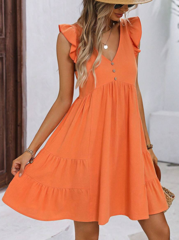 Vestidos mujer  Vestidos elegantes  Vestidos de moda  Vestidos cortos,  Vestidos casuales,  vestidos,  vestido mujer,  Vestido elegante,  Vestido corto,  Vestido casual,  Vestido,  Ropa de moda,  Outfit mujer,  Lanzamiento,  Vestido Naranja,  Vestidos Naranjas,