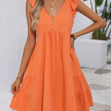 Vestidos mujer  Vestidos elegantes  Vestidos de moda  Vestidos cortos,  Vestidos casuales,  vestidos,  vestido mujer,  Vestido elegante,  Vestido corto,  Vestido casual,  Vestido,  Ropa de moda,  Outfit mujer,  Lanzamiento,  Vestido Naranja,  Vestidos Naranjas,