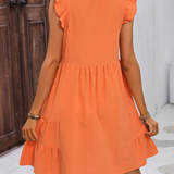 Vestidos mujer  Vestidos elegantes  Vestidos de moda  Vestidos cortos,  Vestidos casuales,  vestidos,  vestido mujer,  Vestido elegante,  Vestido corto,  Vestido casual,  Vestido,  Ropa de moda,  Outfit mujer,  Lanzamiento,  Vestido Naranja,  Vestidos Naranjas,